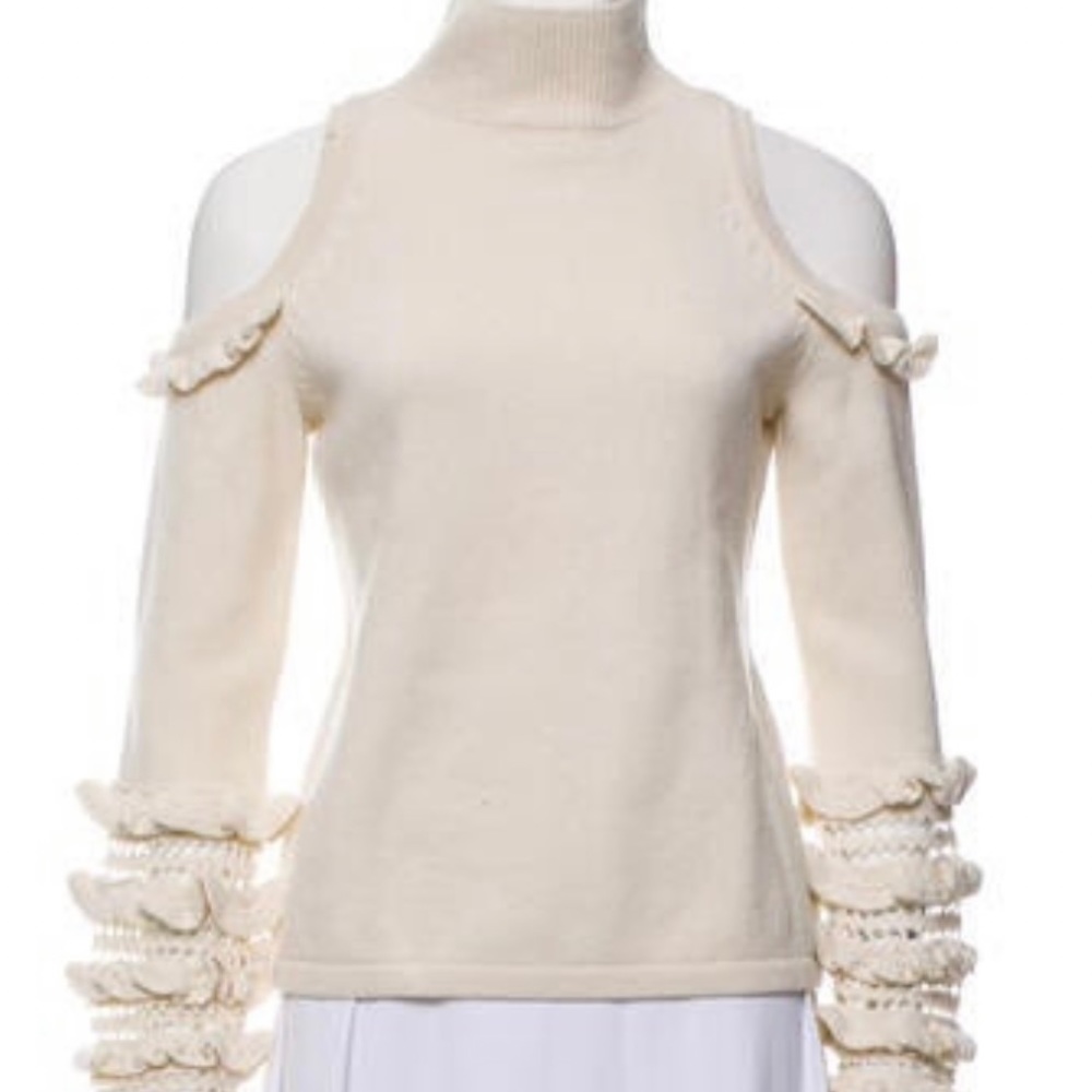 Jonathan Simkhai Wool Ruffle trimmed sweater